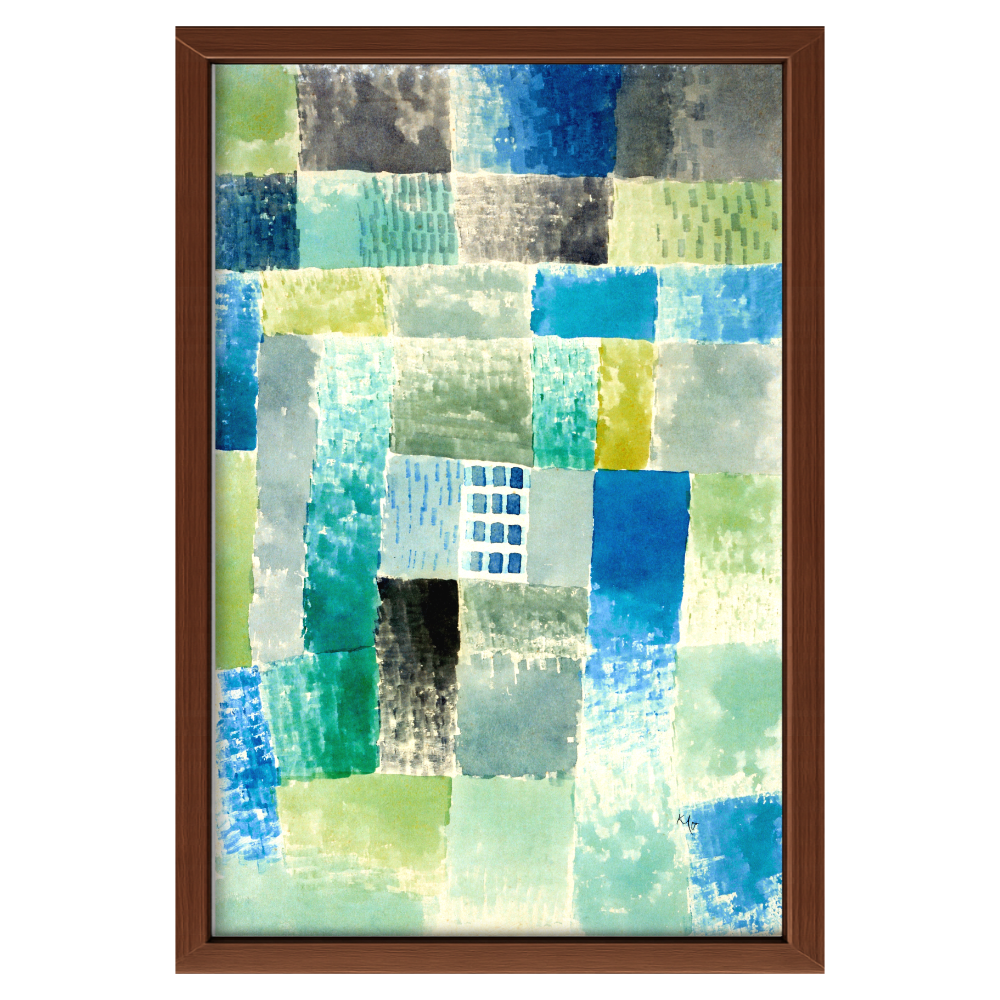 Recarga vertical Larga Switch in Art impressa abstracto "Armonía en azul y verde"