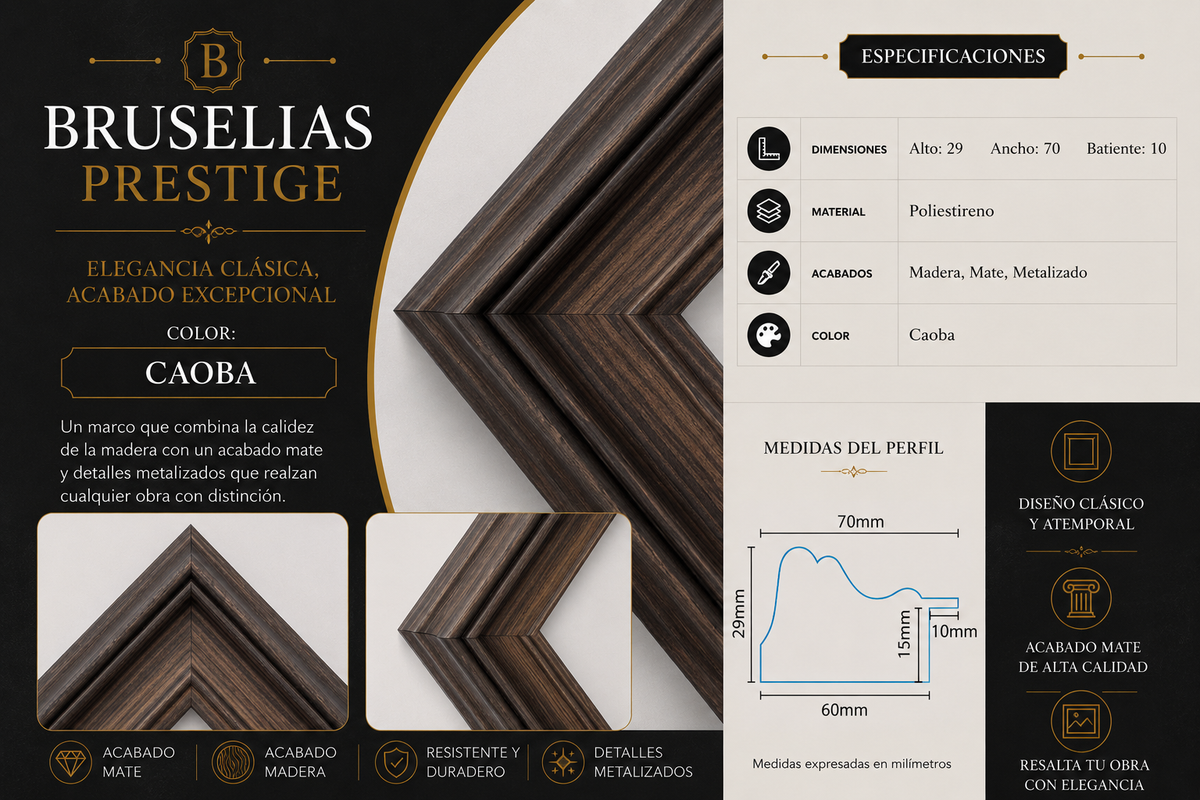 Marco Prestige Colección Bruselias CAOBA BRS-02