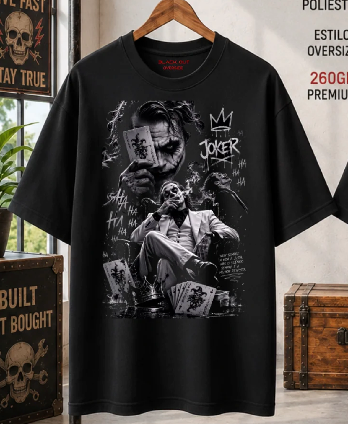 Playera BLACK OUT – Joker · Oversize 260 g