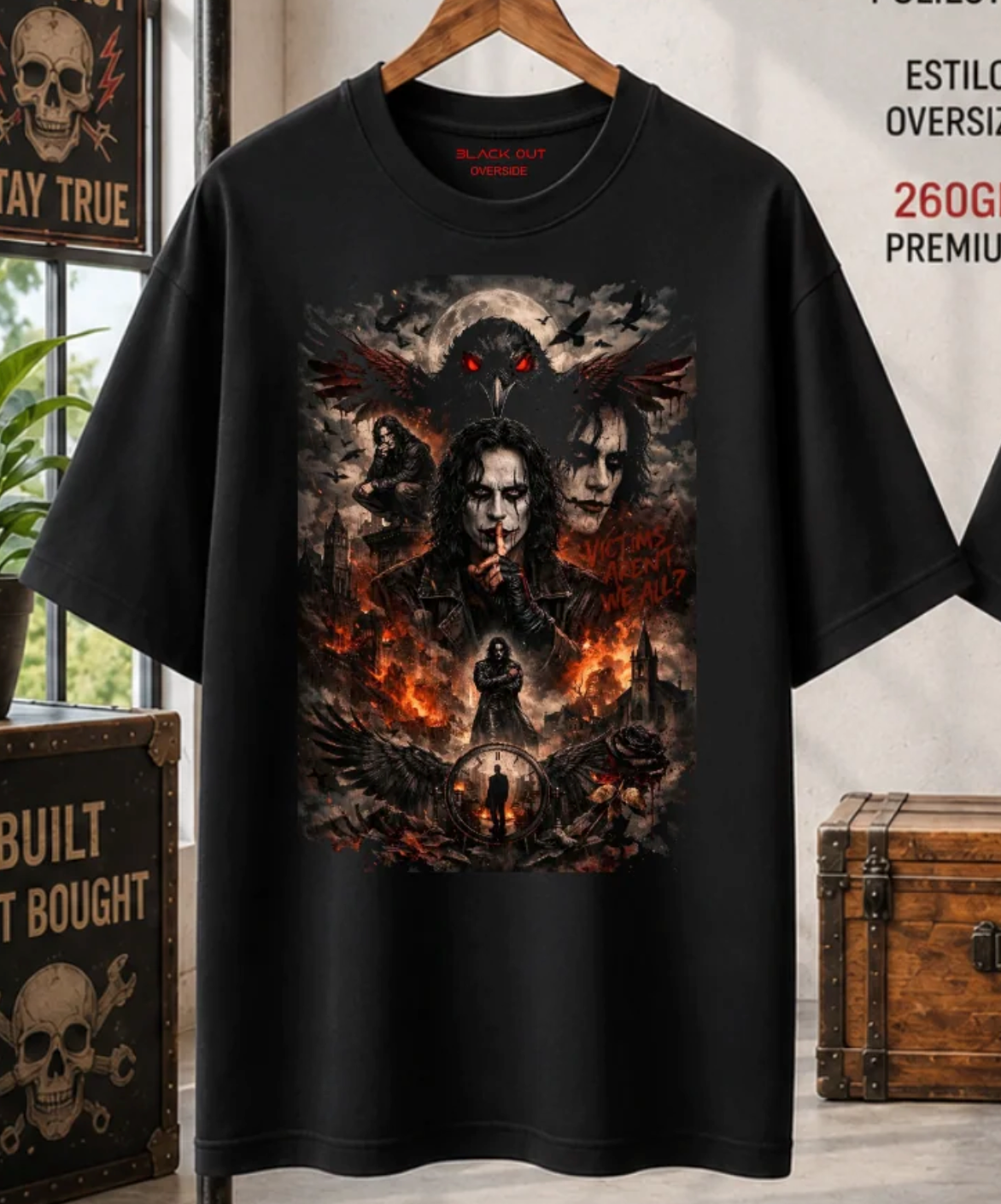 Playera BLACK OUT – The Crow · Oversize 260 g
