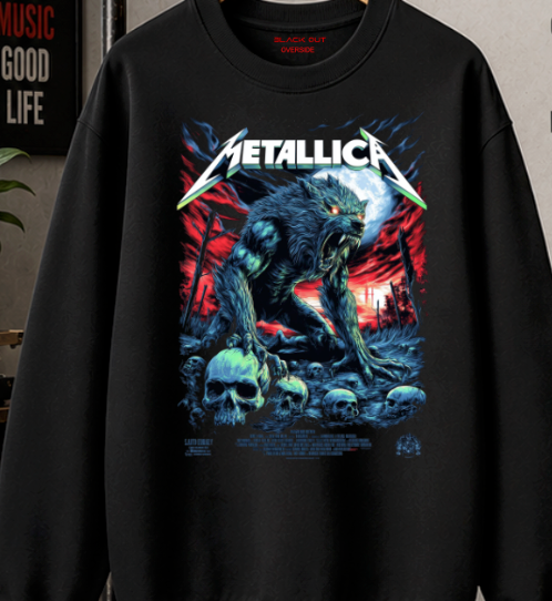Sudadera BLACK OUT – Metallica Wolf | Oversize 290 g Premium