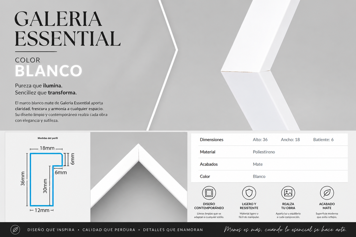 Marco Essential Colección Galeria BLANCO ALE-01