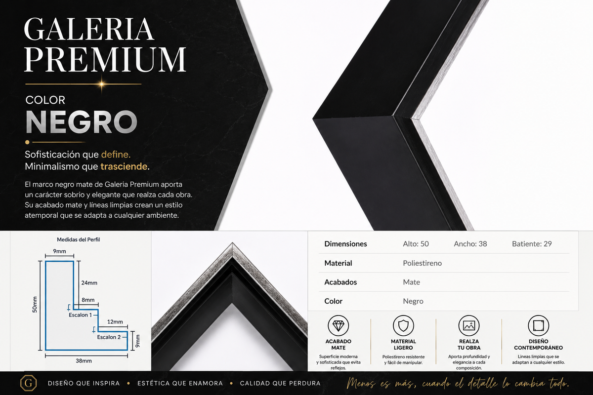 Marco Premium Colección Galeria NEGRO ALE-31