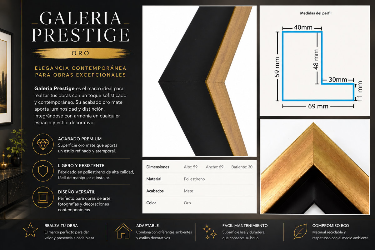 Marco Prestige Colección Galeria ORO ALE-24