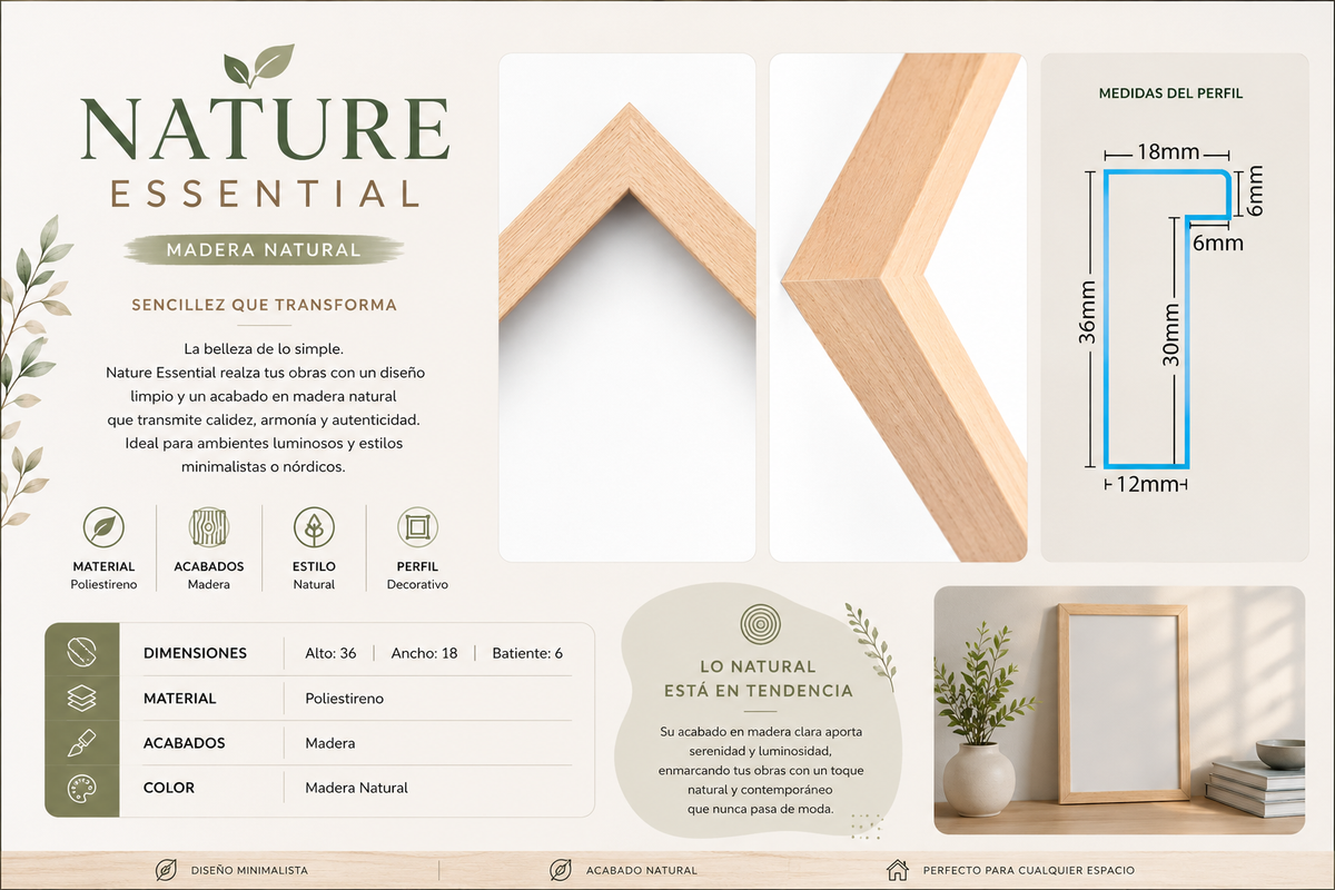 Marco Essential Colección Nature MADERA NAT-05