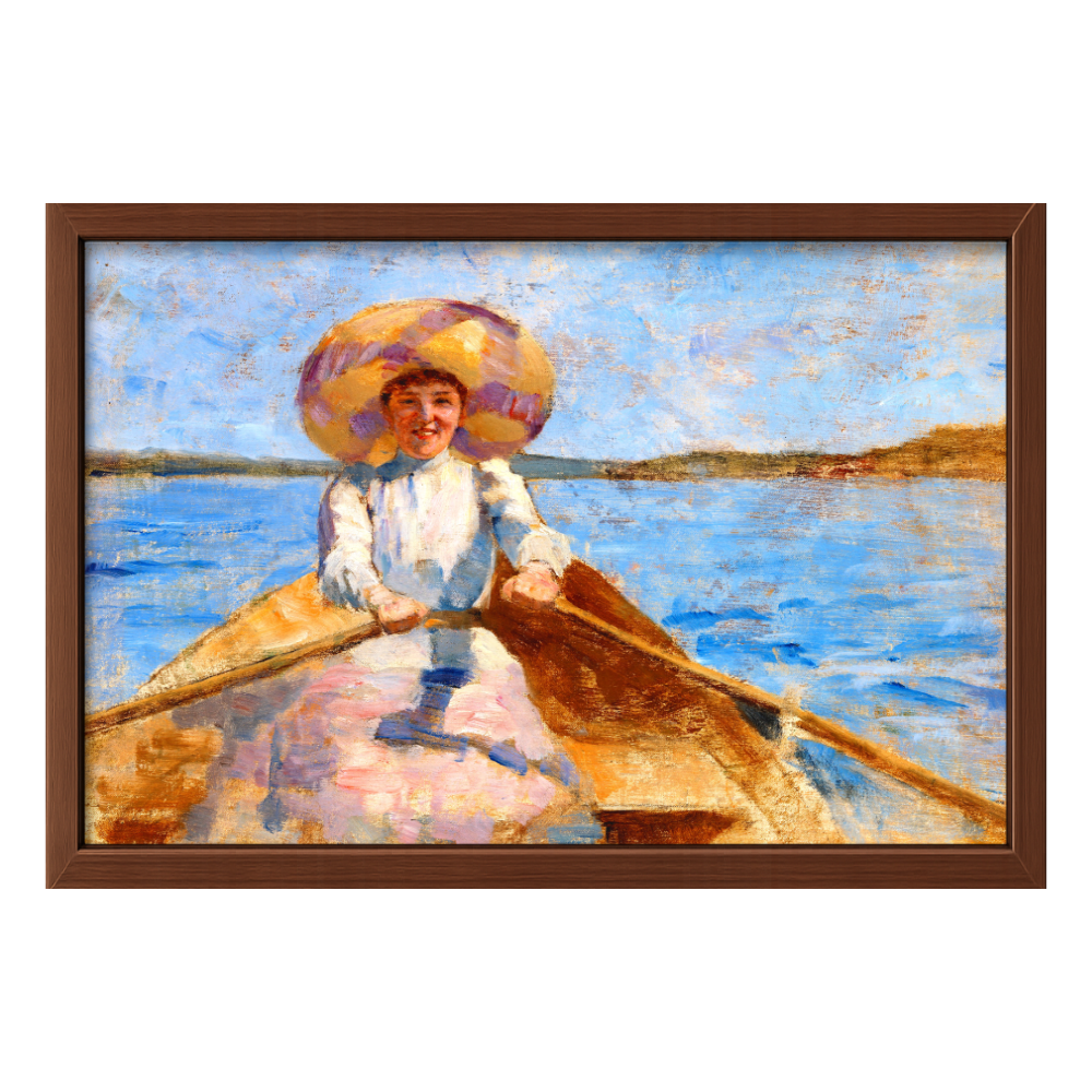 Recarga horizontal Larga Switch in Art impressa Pintura "Niña en una barca "