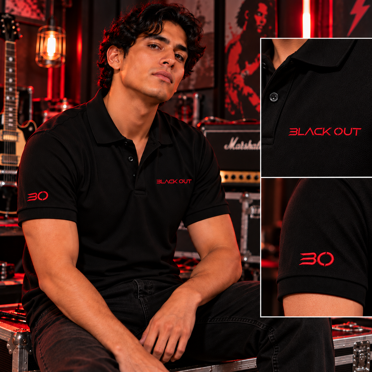 Polo Black Out Original Manga Corta – Caballero| piqué peinado 230 g Premium