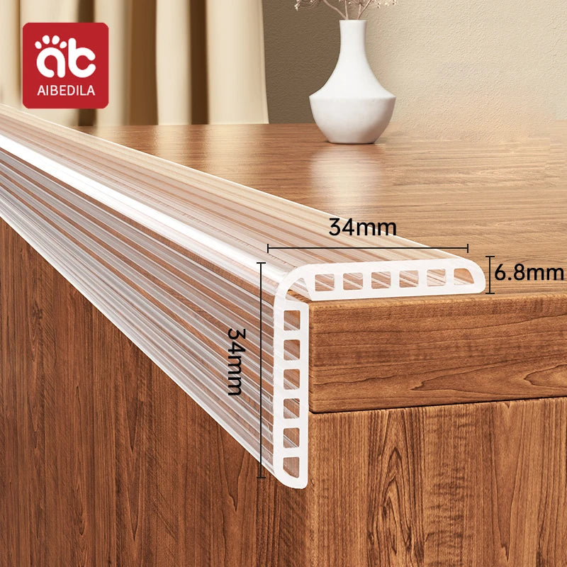 AIBEDILA Protector de Esquinas para Bebés, Tira de Protección Transparente de PVC Grueso, Protector de Seguridad para Mesas y Cajones, Anti-Colisión