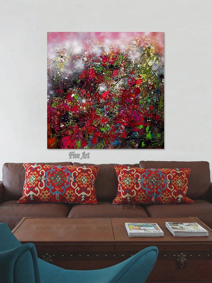 Sin marco, cuadro de pared para dormitorio, pinturas abstractas con textura acrílica moderna, arte en lienzo al por mayor, objetos de decoración del hogar