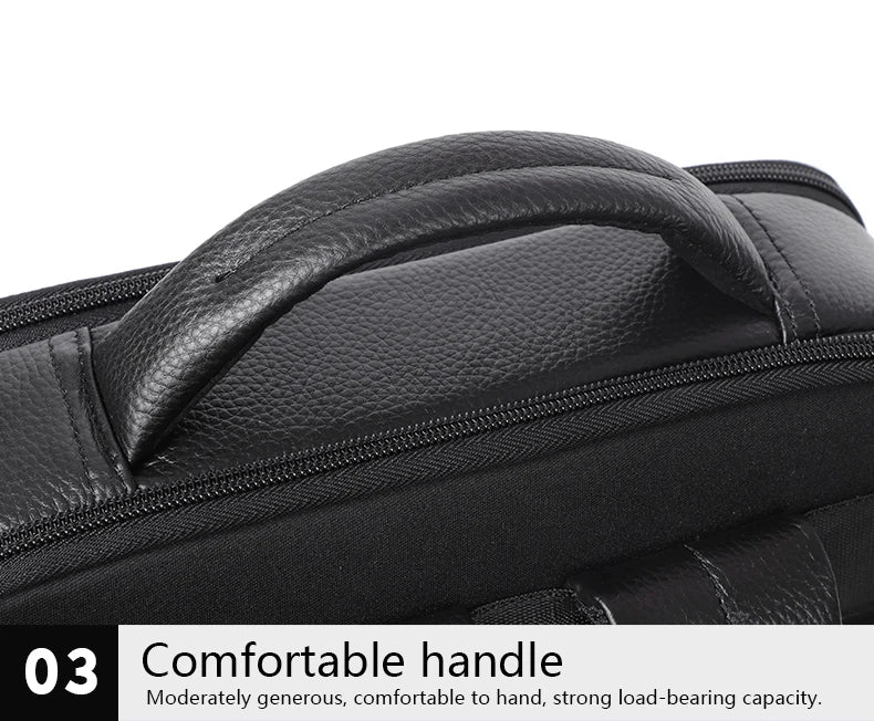 Mochila 100% de cuero de vaca Natural para ordenador portátil de 15,6 pulgadas, Mochila USB para hombre, bolso de viaje de cuero genuino, Mochila grande para niños