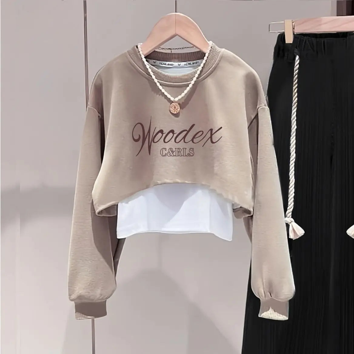Ropa de otoño para niñas, pantalones de moda de primavera y otoño, conjunto de 3 piezas, conjunto con capucha para niños
