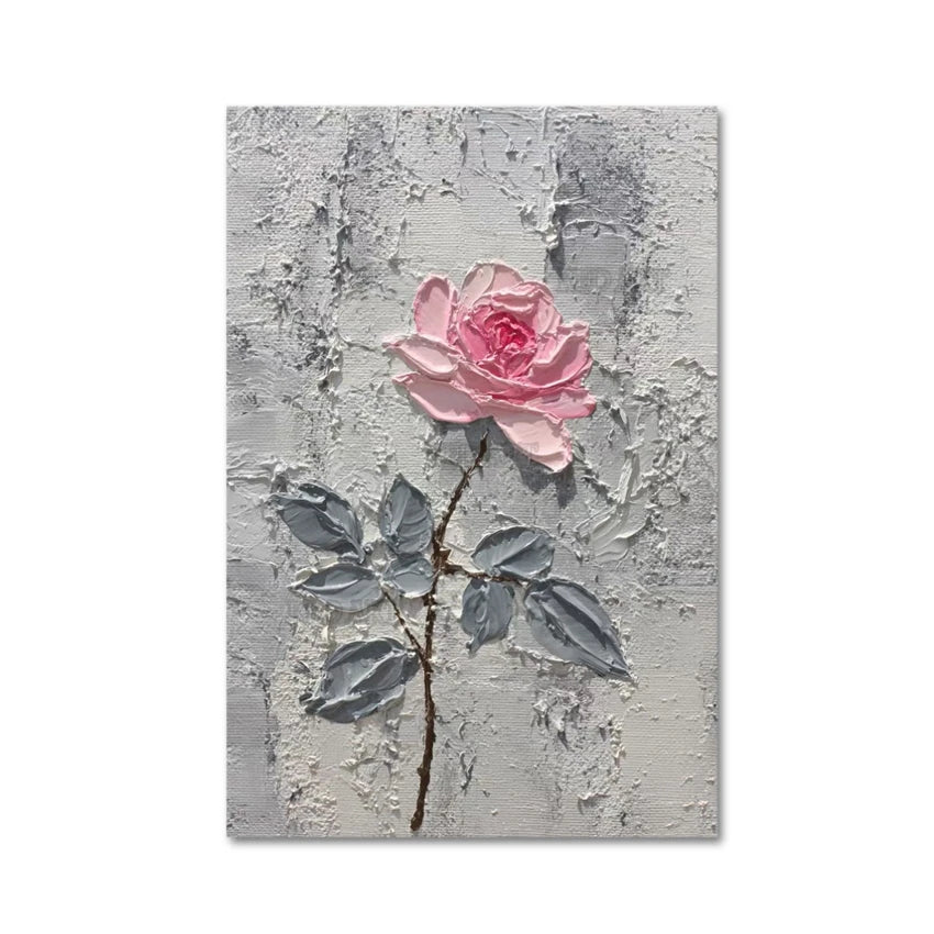 Cuadro Decorativo de Pared con Diseño de Rosa, Pintura Acrílica Texturizada 3D Pintada a Mano, Pintura Abstracta al Óleo de Gran Tamaño, + Paquete Switch In Art completo