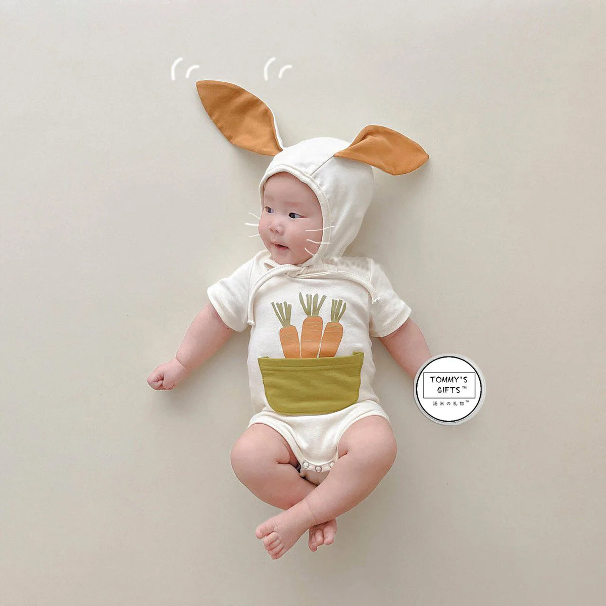 2025 INS ropa infantil para niña moda verano estampado de zanahoria diseño de conejito mameluco para bebé mono de algodón suave 0-24M otoño