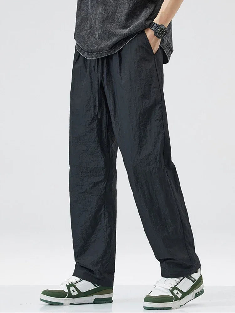 Pantalones Holgados de Lino para Hombre, Estilo Y2K, Pantalones Anchos de Calle, Novedad 2026, Pantalones Harem con Cordón para Gimnasio, Pantalones Hombre