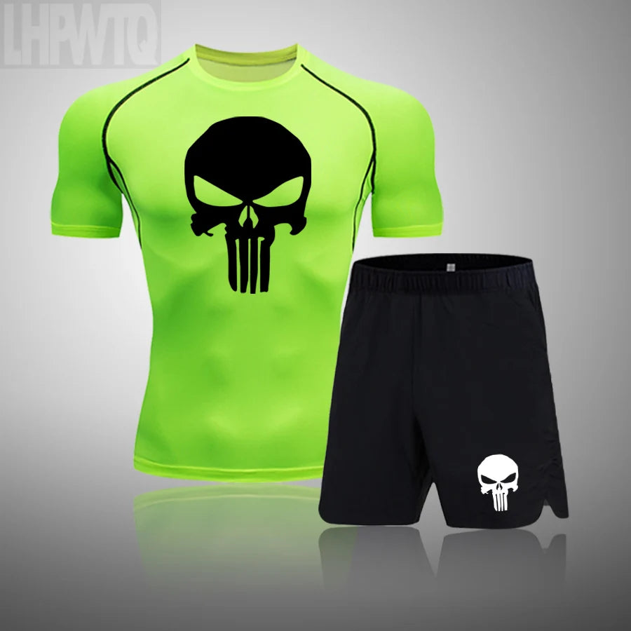 Camiseta deportiva de compresión para hombre, camiseta de entrenamiento físico de secado rápido MMA, ropa deportiva masculina para correr y correr