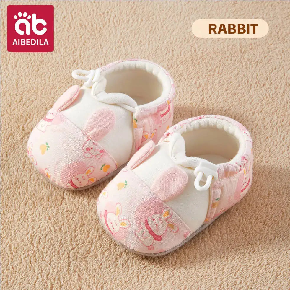 AIBEDILA, zapatos para caminar para niños, zapatos con patrón de animales de dibujos animados para recién nacidos, zapatos cálidos antideslizantes para el suelo, zapatos para niños y niñas de otoño de 10-12cm