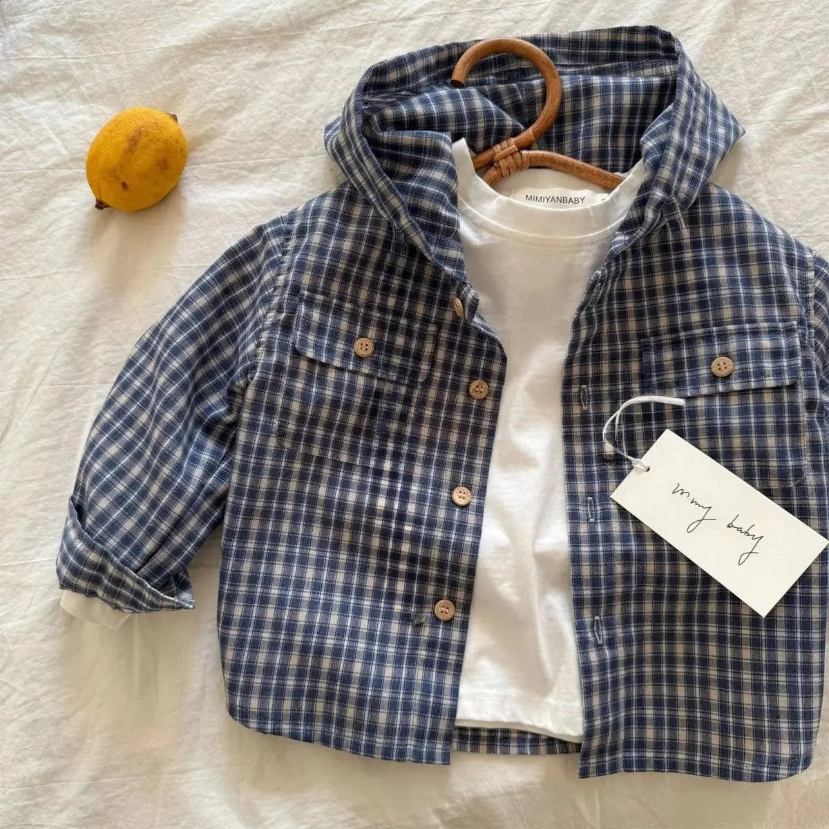 Camisas coreanas para niños, camisas con capucha para niñas y niños, Tops a cuadros de algodón para niños, abrigo informal de manga larga para primavera y otoño de 1 a 10 años