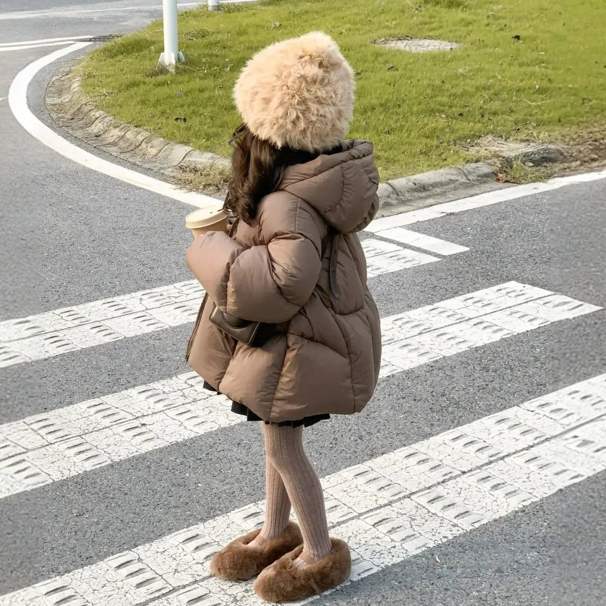 Ropa de invierno para niños versión coreana, Chaqueta de algodón de plumón medio a largo para niños, Chaqueta de algodón gruesa para bebés
