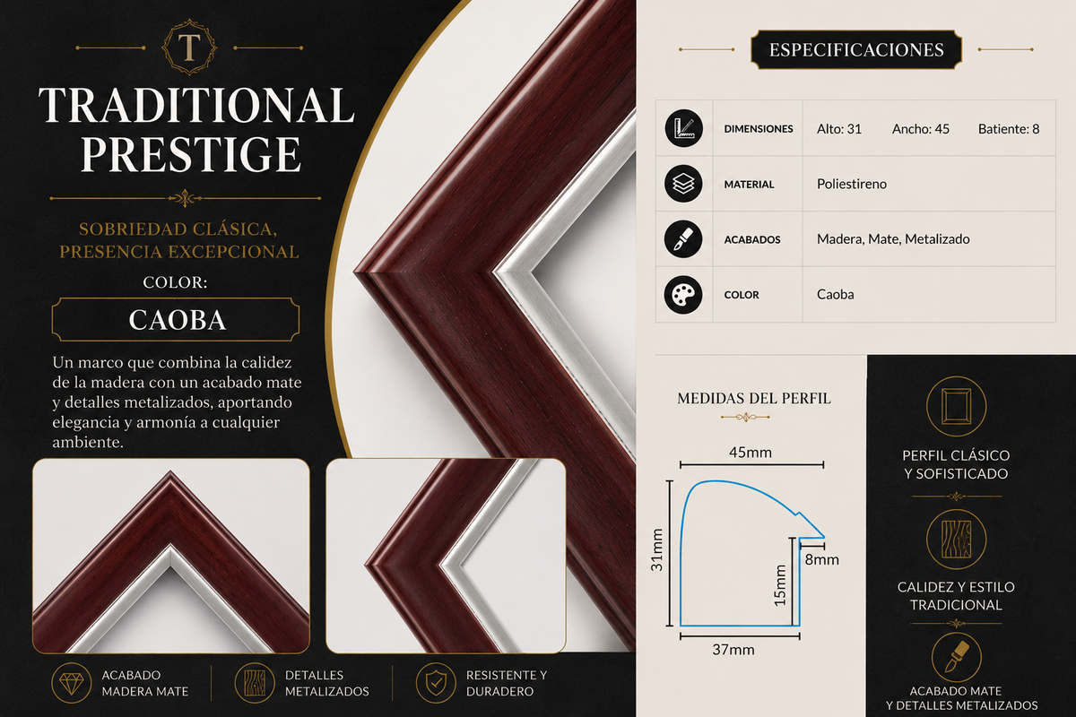 Marco Prestige Colección Traditional CAOBA TRA-61