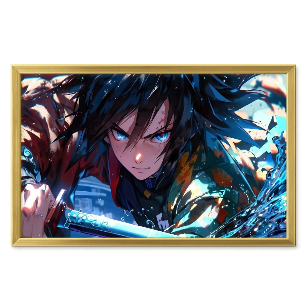 Recarga horizontal Larga Switch in Art impressa Anime"Giyu Tomioka: La Serenidad del Agua"