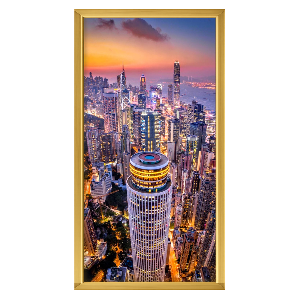 Recarga vertical Estrecha Switch in Art impressa Ciudad "Horizonte de Hong Kong"