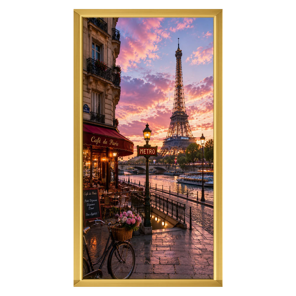 Recarga vertical Estrecha Switch in Art impressa paisaje"Atardecer en París"