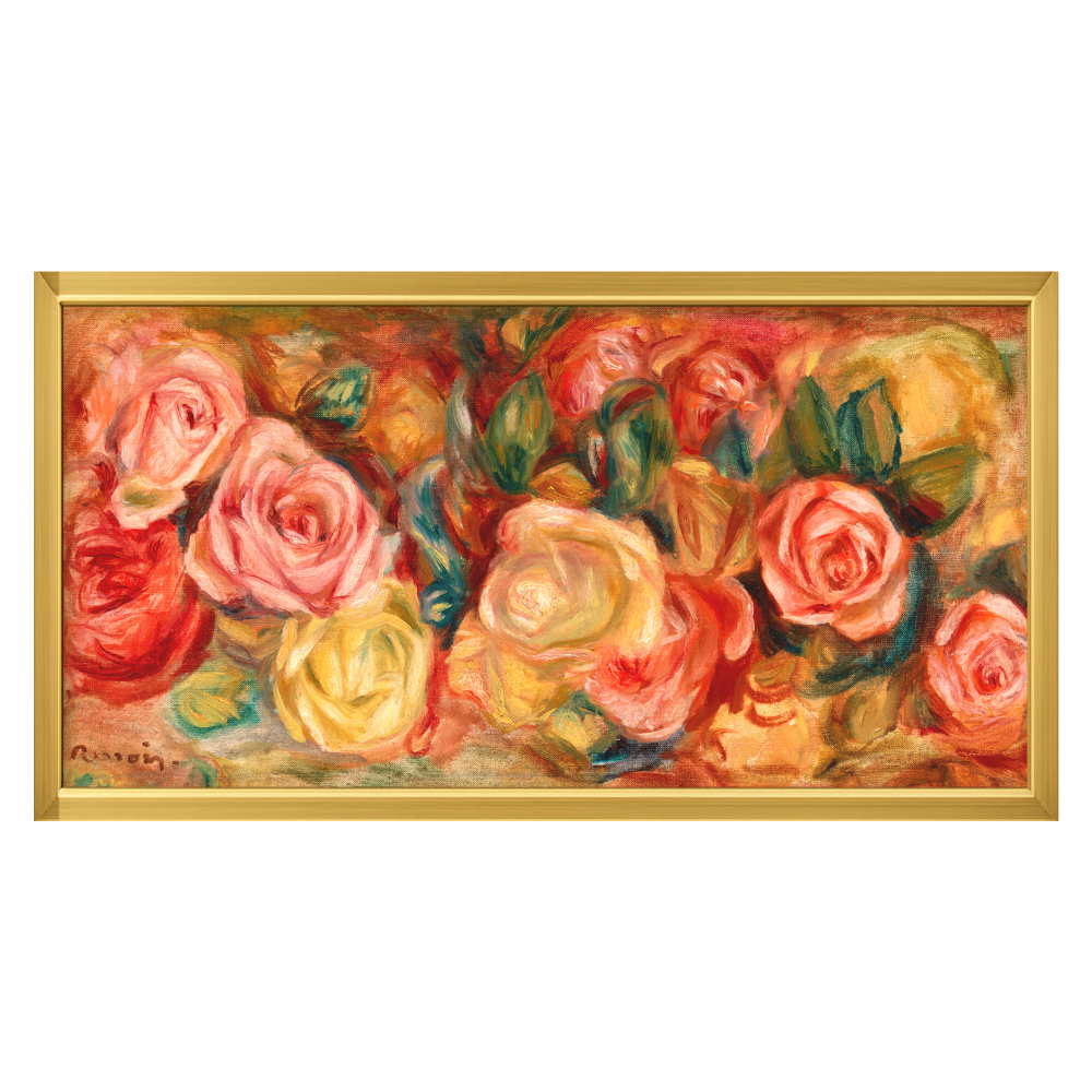 Recarga horizontal Estrecha Switch in Art impressa Pierre-Auguste Renoir "Rosas"