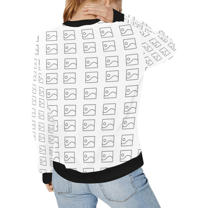 Sudadera de cuello redondo con puños acanalados para mujer (H34)