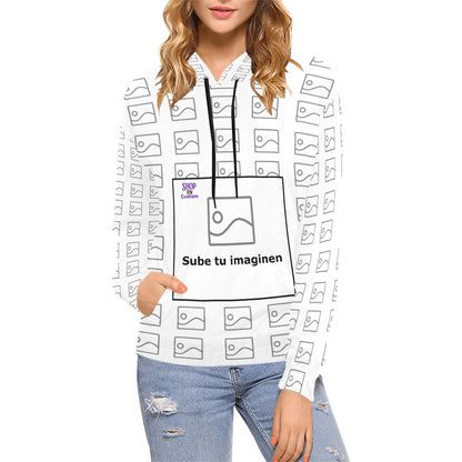 Sudadera con capucha y estampado integral para mujer (Modelo H13)