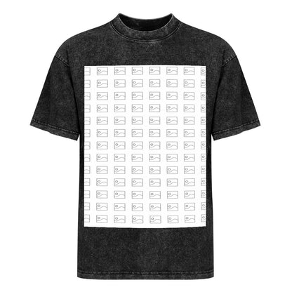 #Playera Vintage de Manga Corta con Hombros Descubiertos