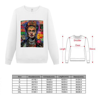 Playera gruesa de algodón de manga larga para mujer DTG
