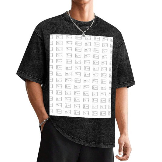 #Playera Vintage de Manga Corta con Hombros Descubiertos