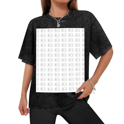 #Playera Vintage de Manga Corta con Hombros Descubiertos