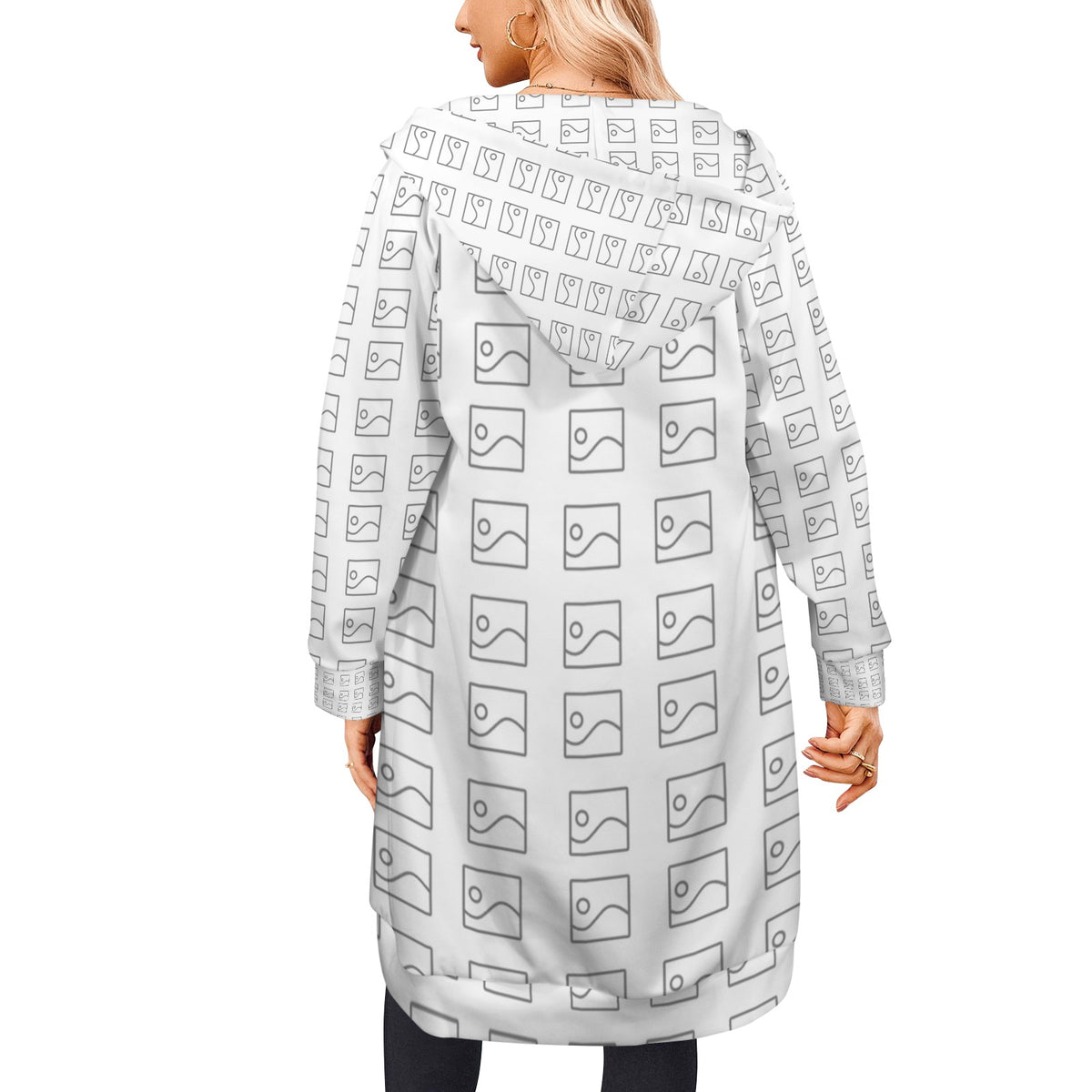 Abrigo largo con capucha para mujer (H72)