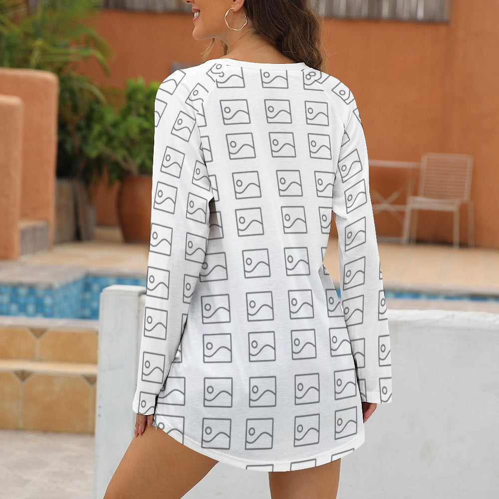 Camiseta de cuello redondo y manga larga