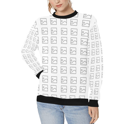 Sudadera de cuello redondo con puños acanalados para mujer (H34)