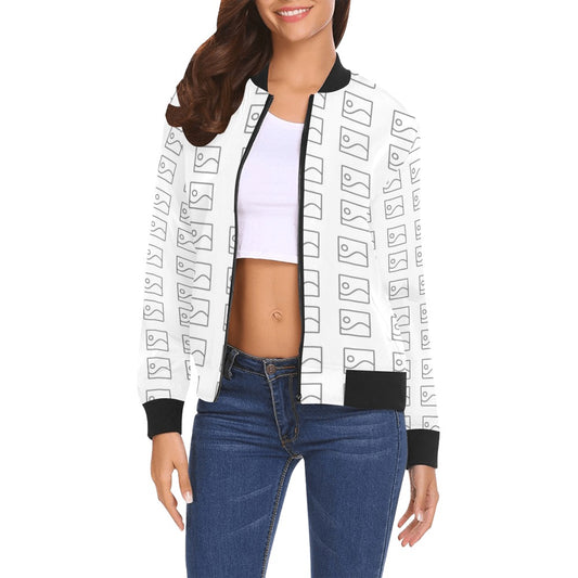 Chaqueta bomber con estampado integral para mujer (H19)