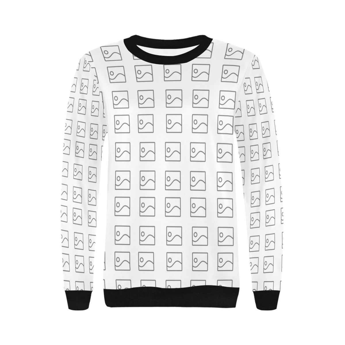 Sudadera de cuello redondo con puños acanalados para mujer (H34)