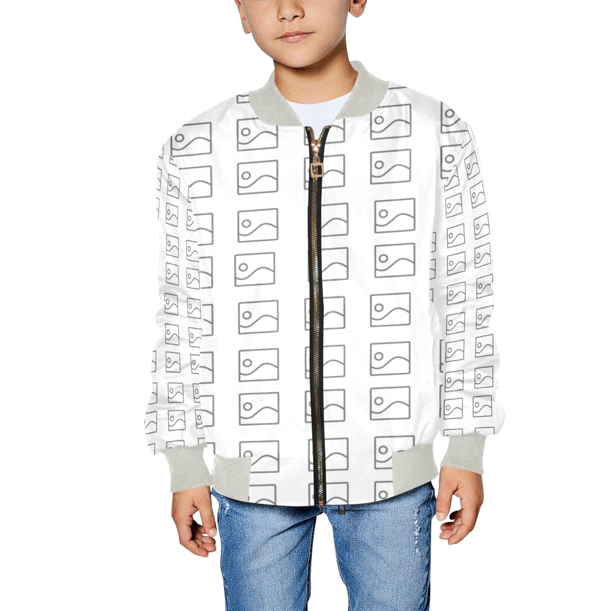 Chamarra Bomber Infantil con Estampado Completo – Modelo H40