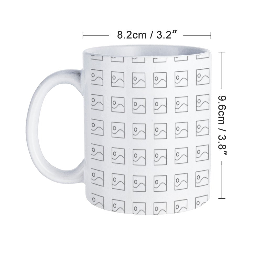 Taza blanca personalizada con impresión completa