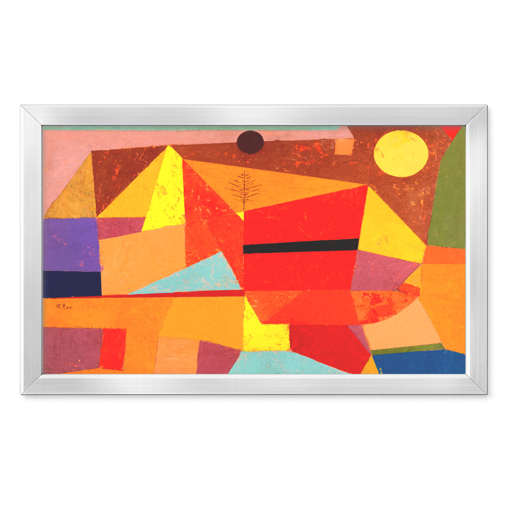 Recarga horizontal Larga Switch in Art impressa abstracto "Geometría de un Atardecer Infinito"