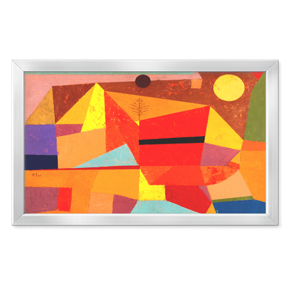 Recarga horizontal Larga Switch in Art impressa abstracto "Geometría de un Atardecer Infinito"