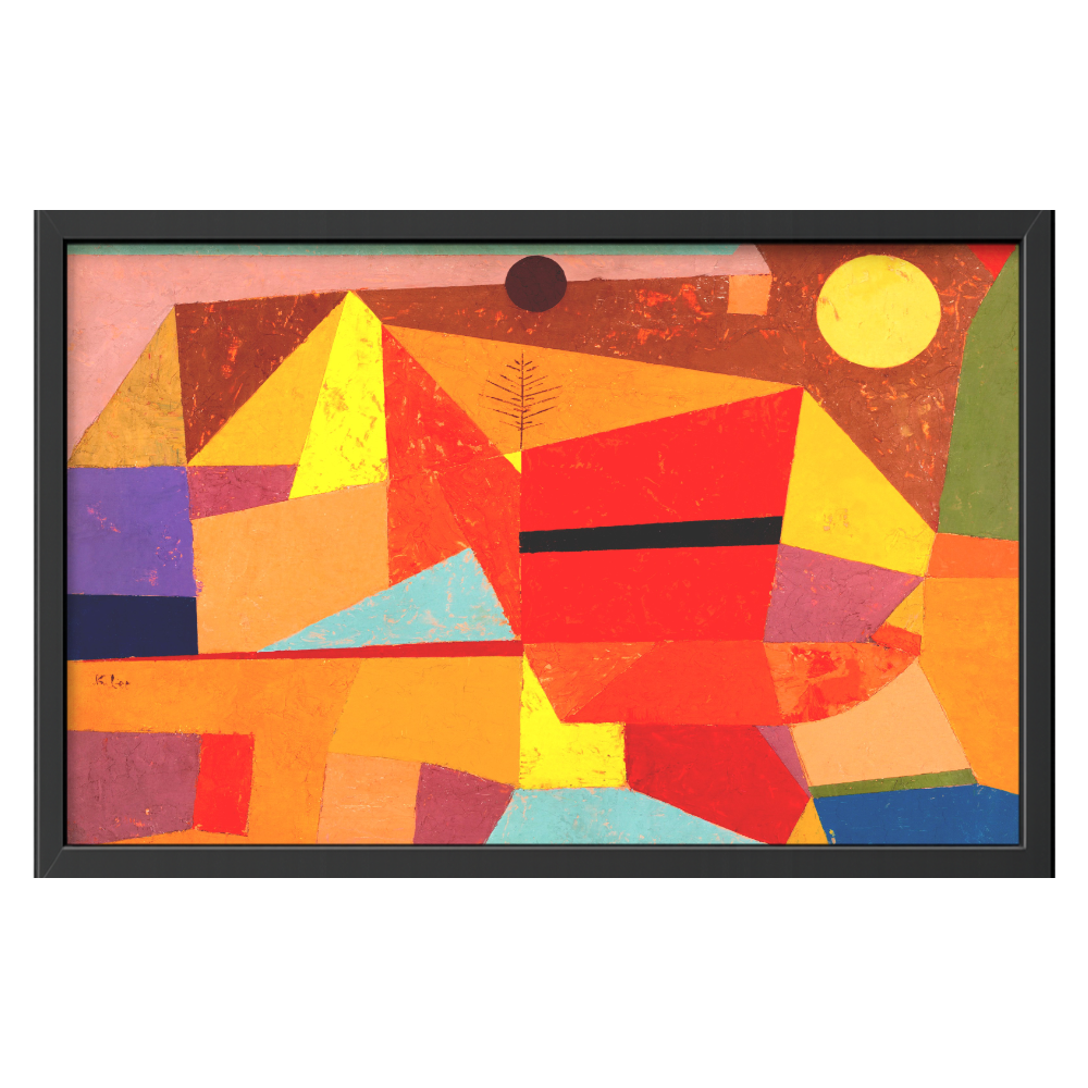 Recarga horizontal Larga Switch in Art impressa abstracto "Geometría de un Atardecer Infinito"