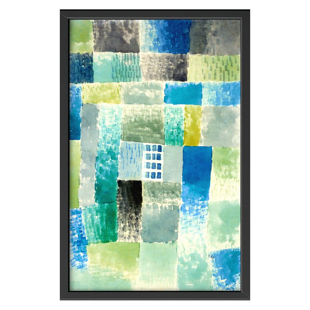 Recarga vertical Larga Switch in Art impressa abstracto "Armonía en azul y verde"