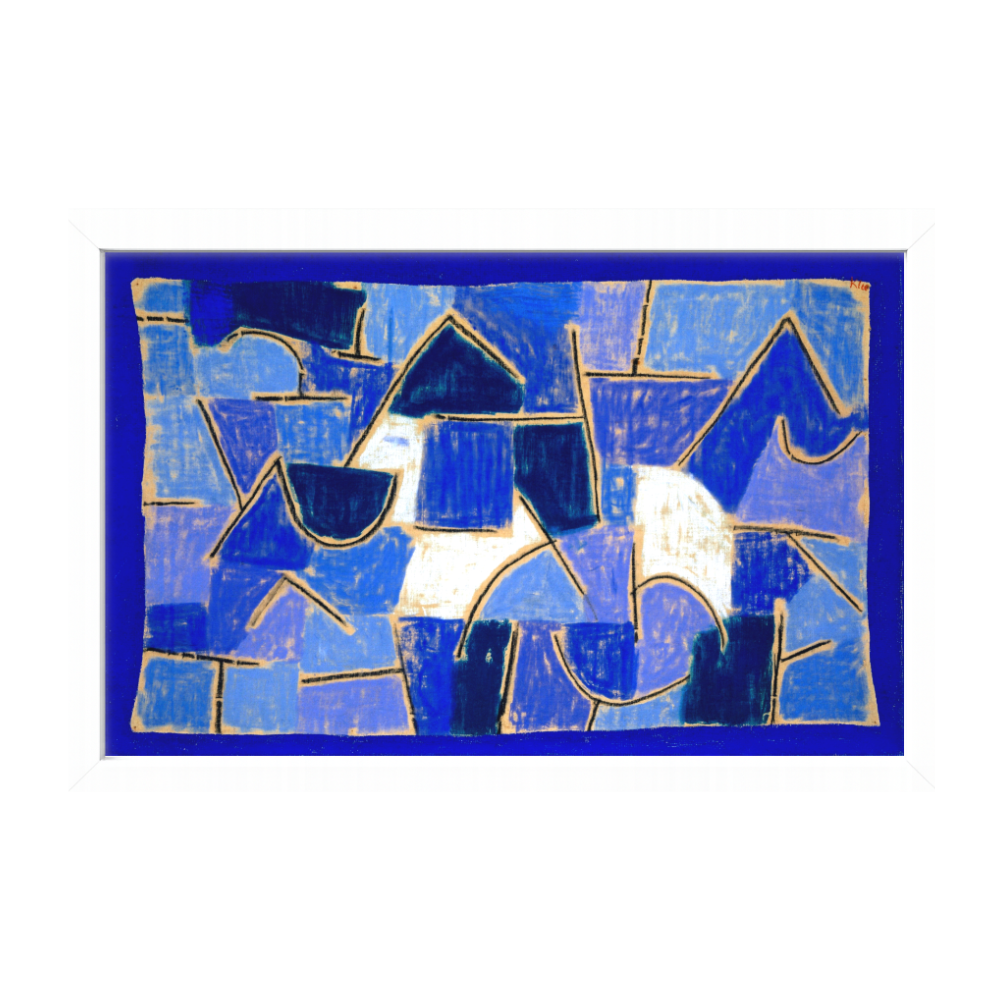 Recarga horizontal Larga Switch in Art impressa abstracto "Sinfonía del Horizonte Azul"