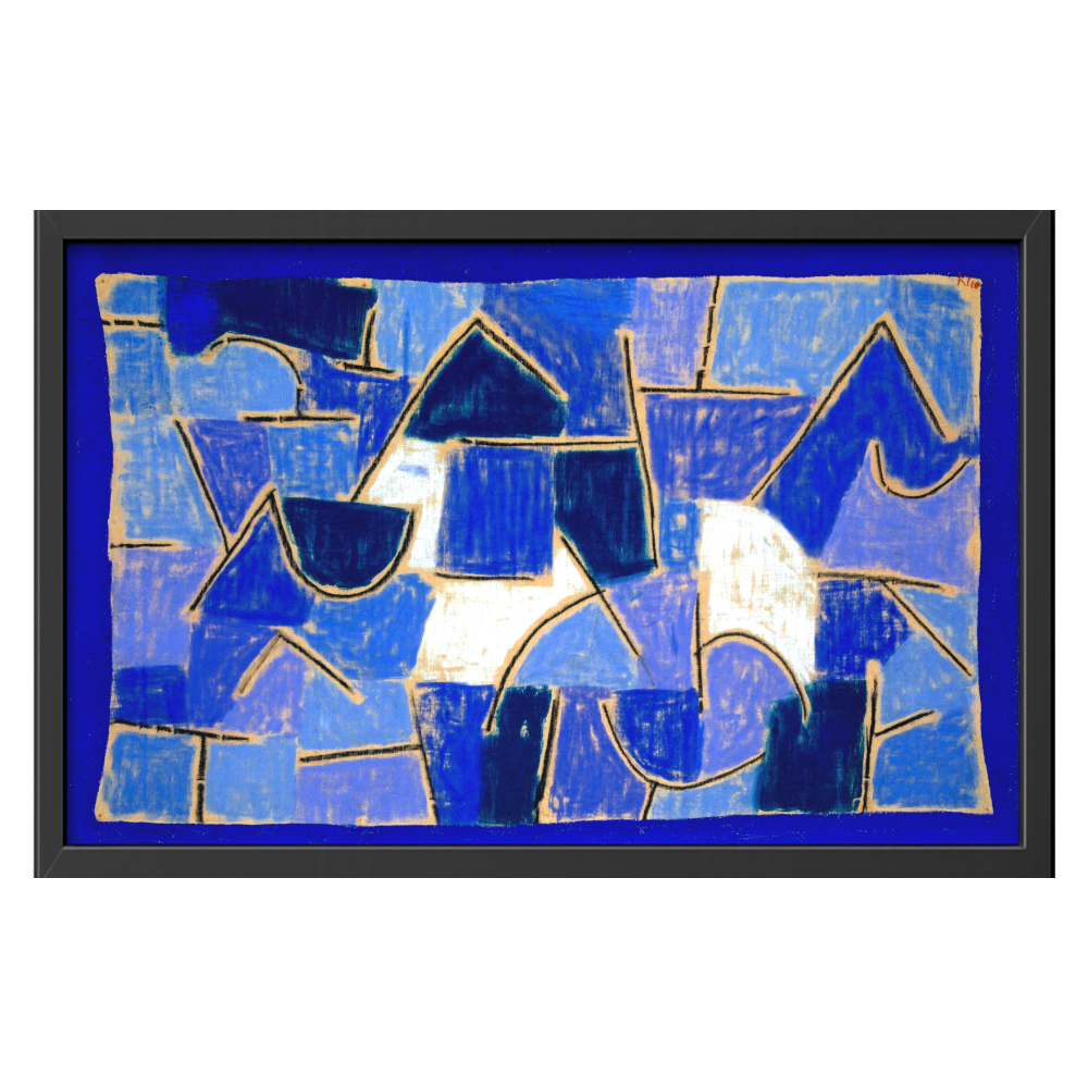 Recarga horizontal Larga Switch in Art impressa abstracto "Sinfonía del Horizonte Azul"