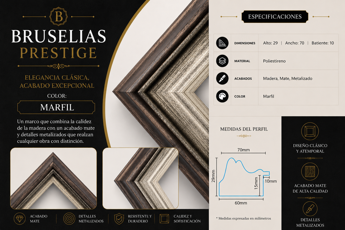Marco Prestige Colección Bruselias MARFIL BRS-03