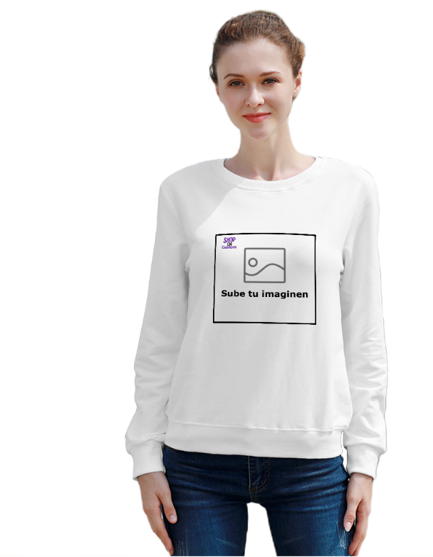 Playera gruesa de algodón de manga larga para mujer DTG