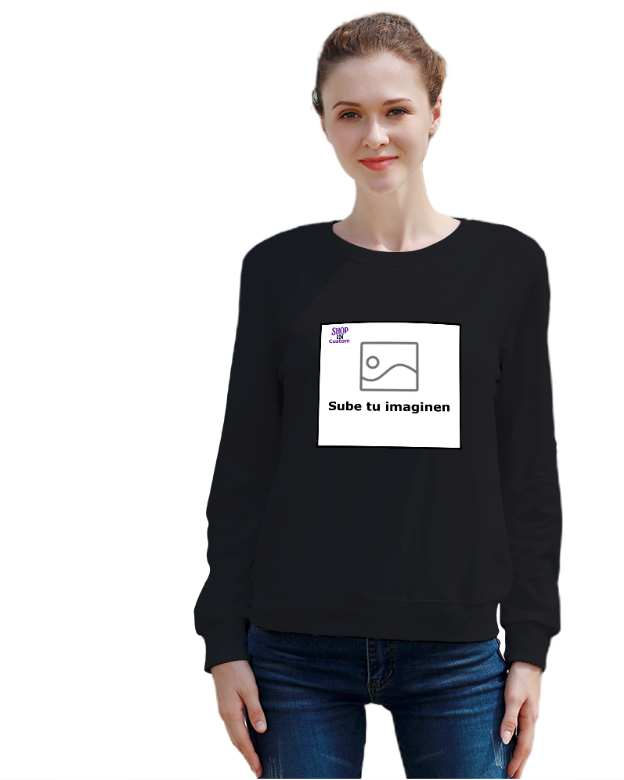 Playera gruesa de algodón de manga larga para mujer DTG