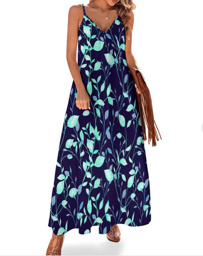 Vestido largo hasta los tobillos con tirantes